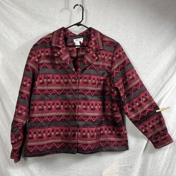 Coldwater Creek Multiprint Textured Blazer Womens 22W Plus Size Art To Wear - Picture 1 of 13